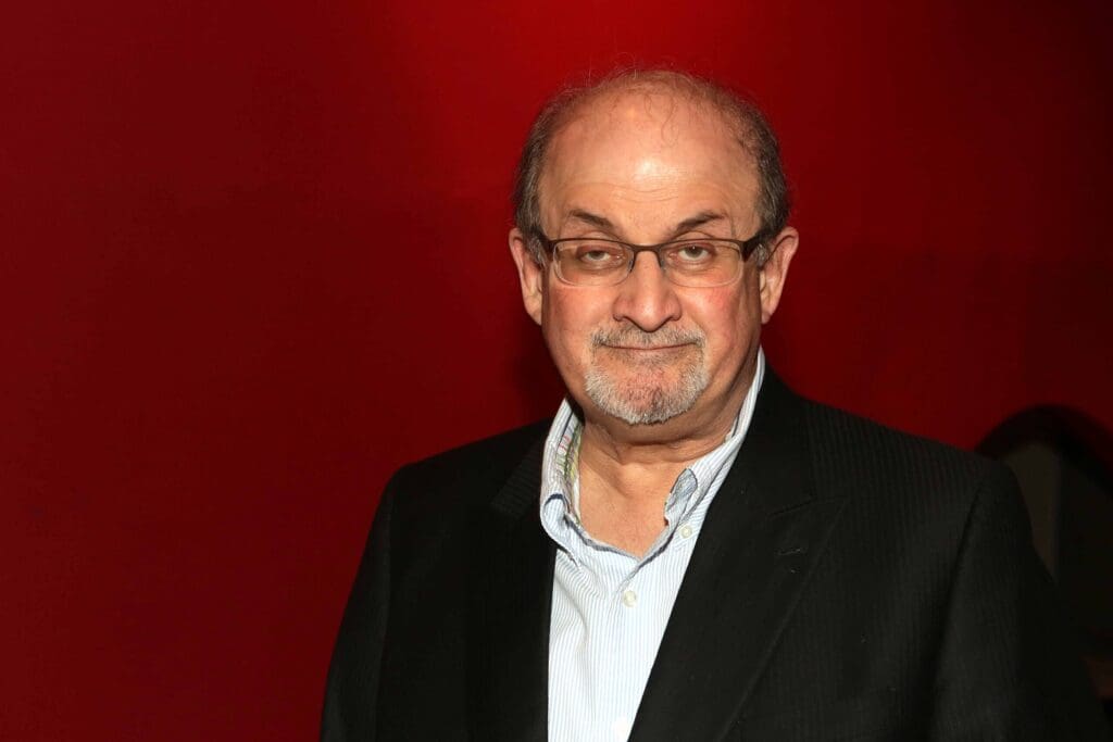 Salman Rushdie, finalist for the 2025 National Book Award for Nonfiction, nominated for his memoir Knife: Meditations After an Attempted Murder. Credit: Greg Salibian, Wikimedia Commons (2014).